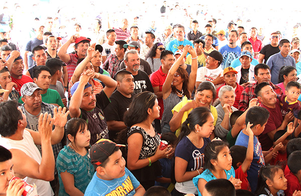 Crowds of farmworker families enjoying the annual Year of the Worker Party last Sunday, Feb. 21