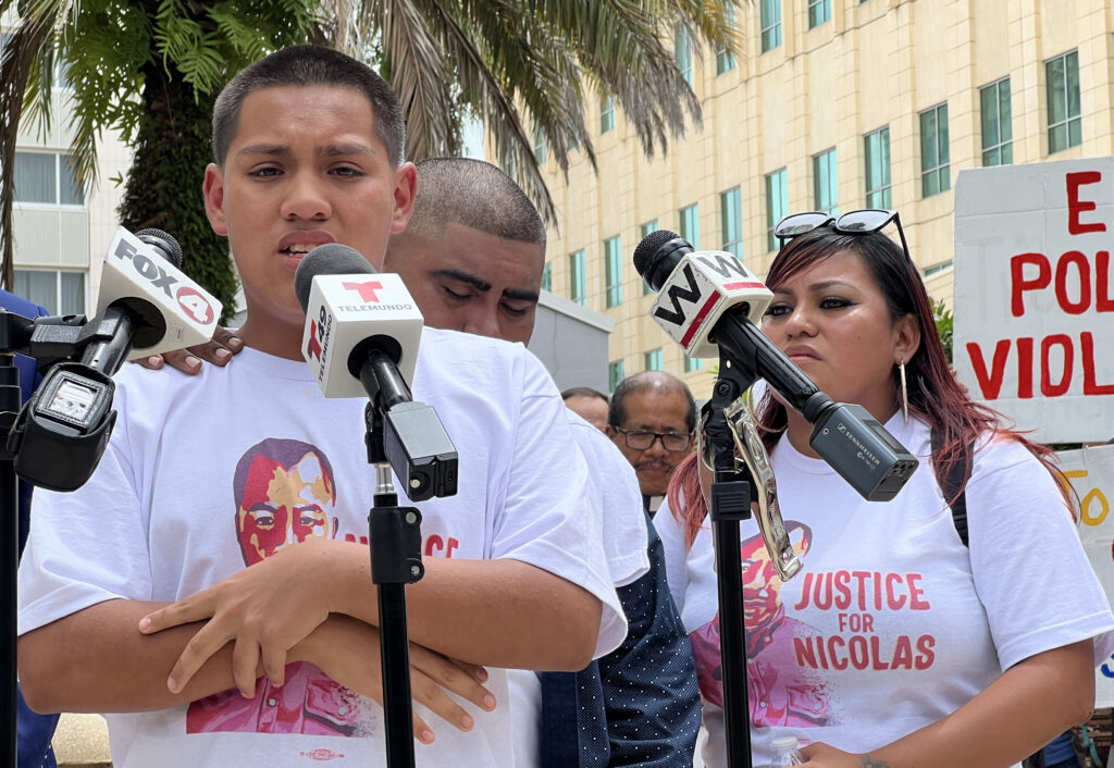 Nicolas Morales Jr. spoke through tears during a press conference announcing his family filing a federal civil lawsuit against the Collier County Sheriff's Office for the brutal and unjustified killing of his father, Nicolas Morales, in September of 2020.