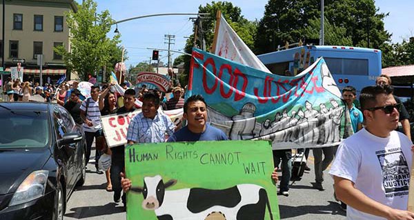 150+ march in the streets of Burlington in support of the Milk with Dignity Campaign on Saturday, June 20th