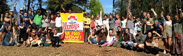 University of California students rallying during Wendy's Weekend of Action