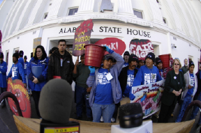 Farmworker members during the 2004 Taco Bell Truth Tour in Montgomery, Alabama